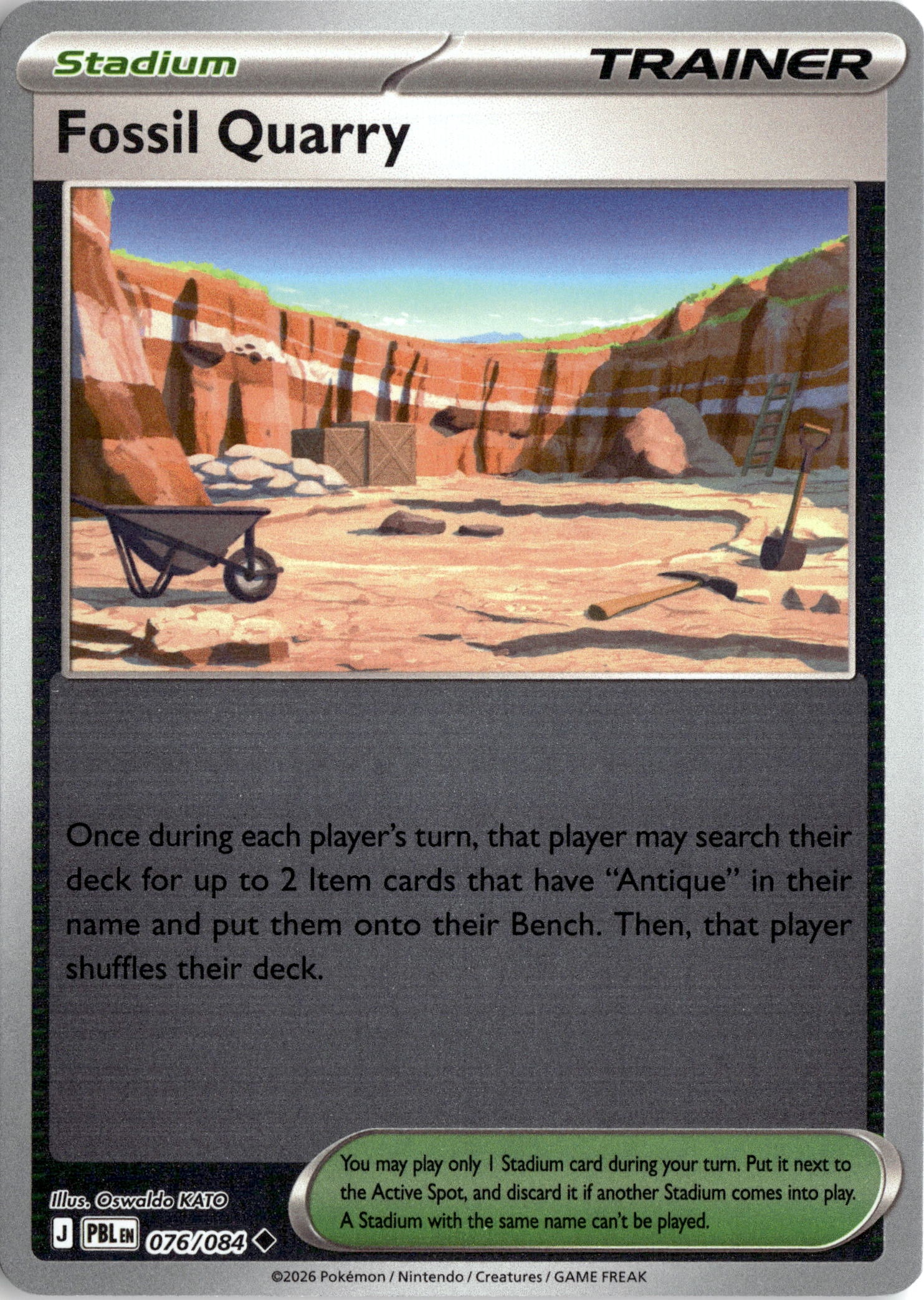 2026 Pokemon Pbl En Fossil Quarry graded slab