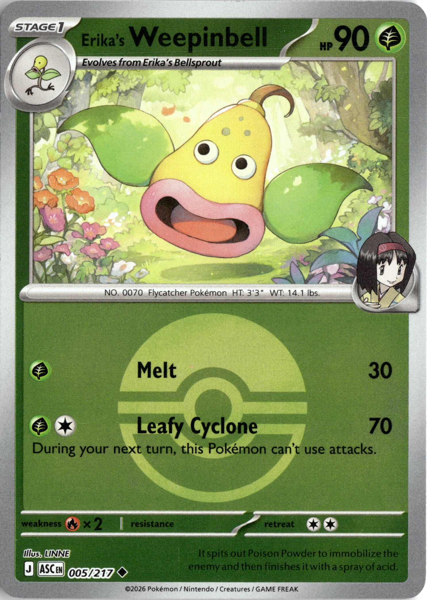 2026 Pokemon Asc En Erika'S Weepinbell graded slab