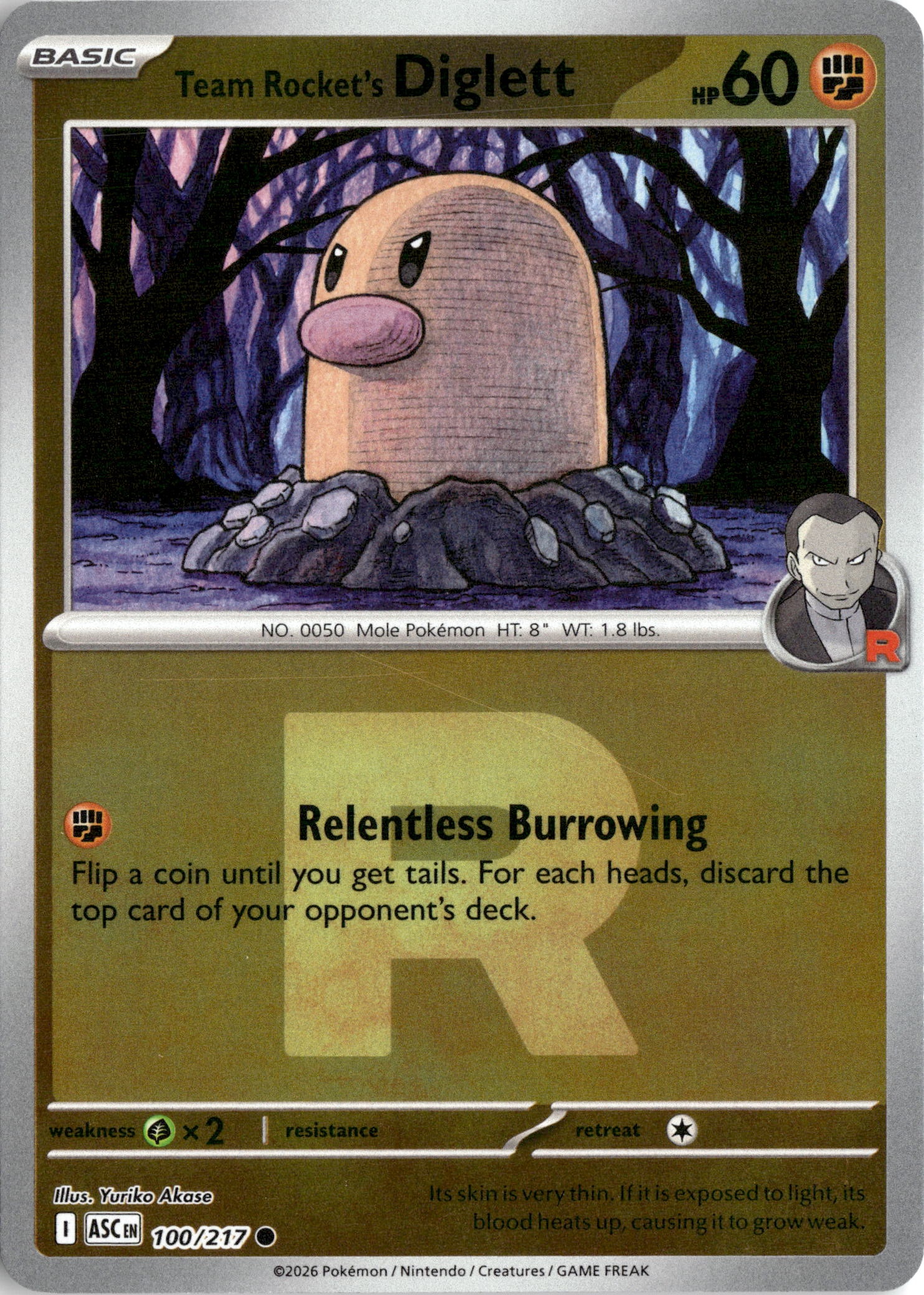 Team Rocket's Diglett graded slab