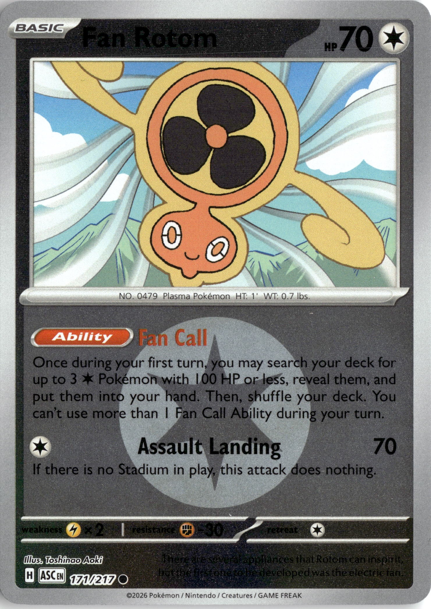 2026 Pokemon Asc En Fan Rotom graded slab