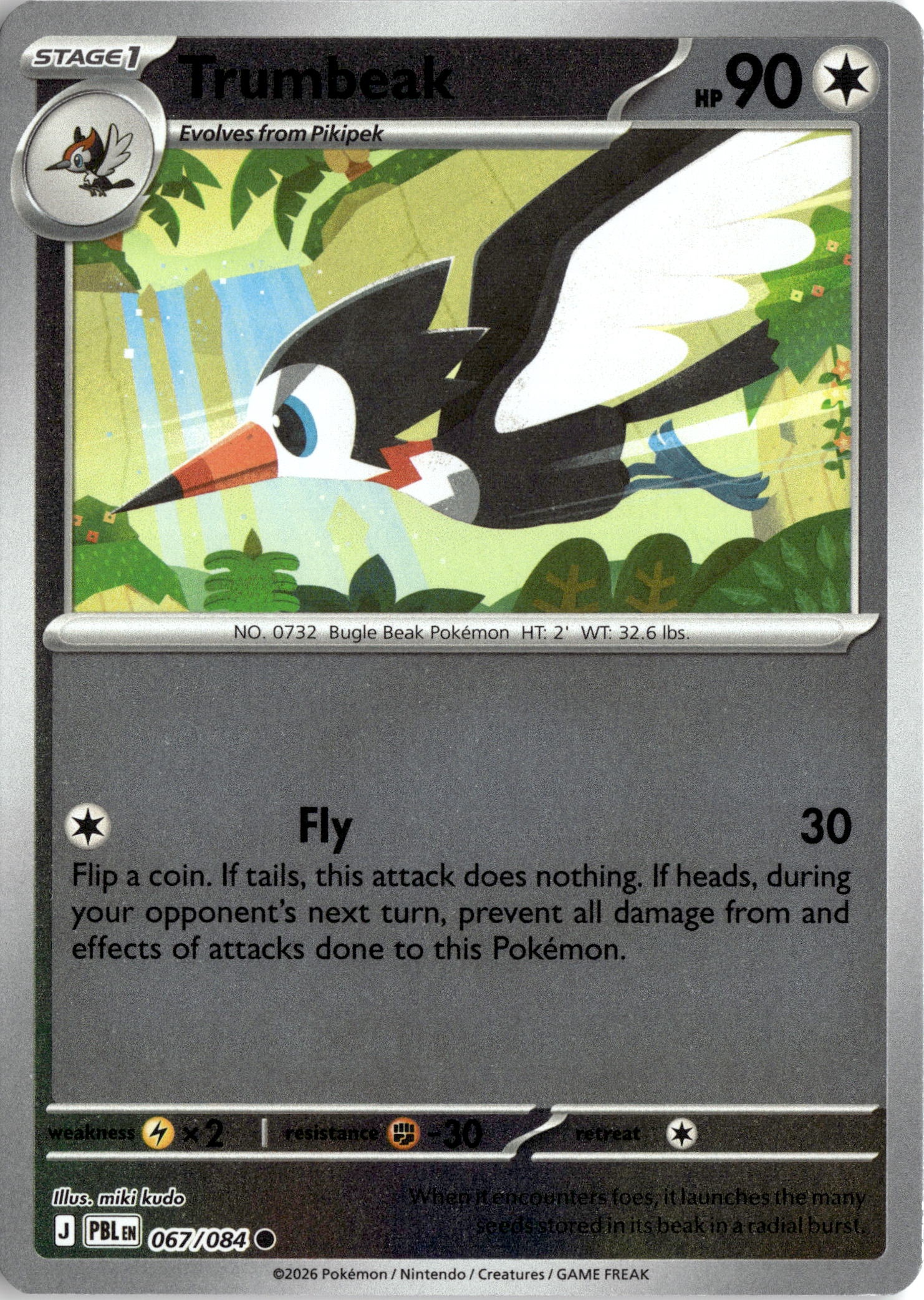 2026 Pokemon Pbl En Trumbeak graded slab