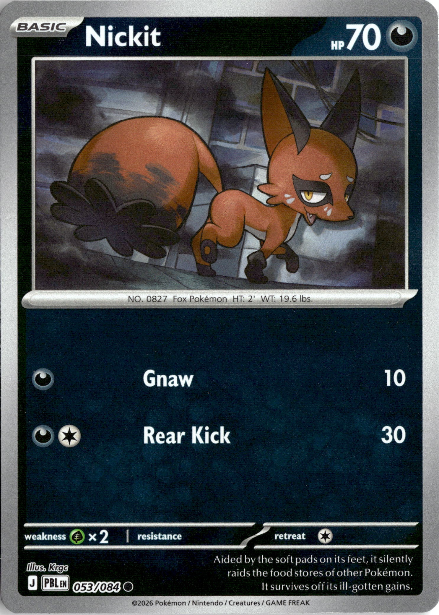 2026 Pokemon Pbl En Nickit graded slab