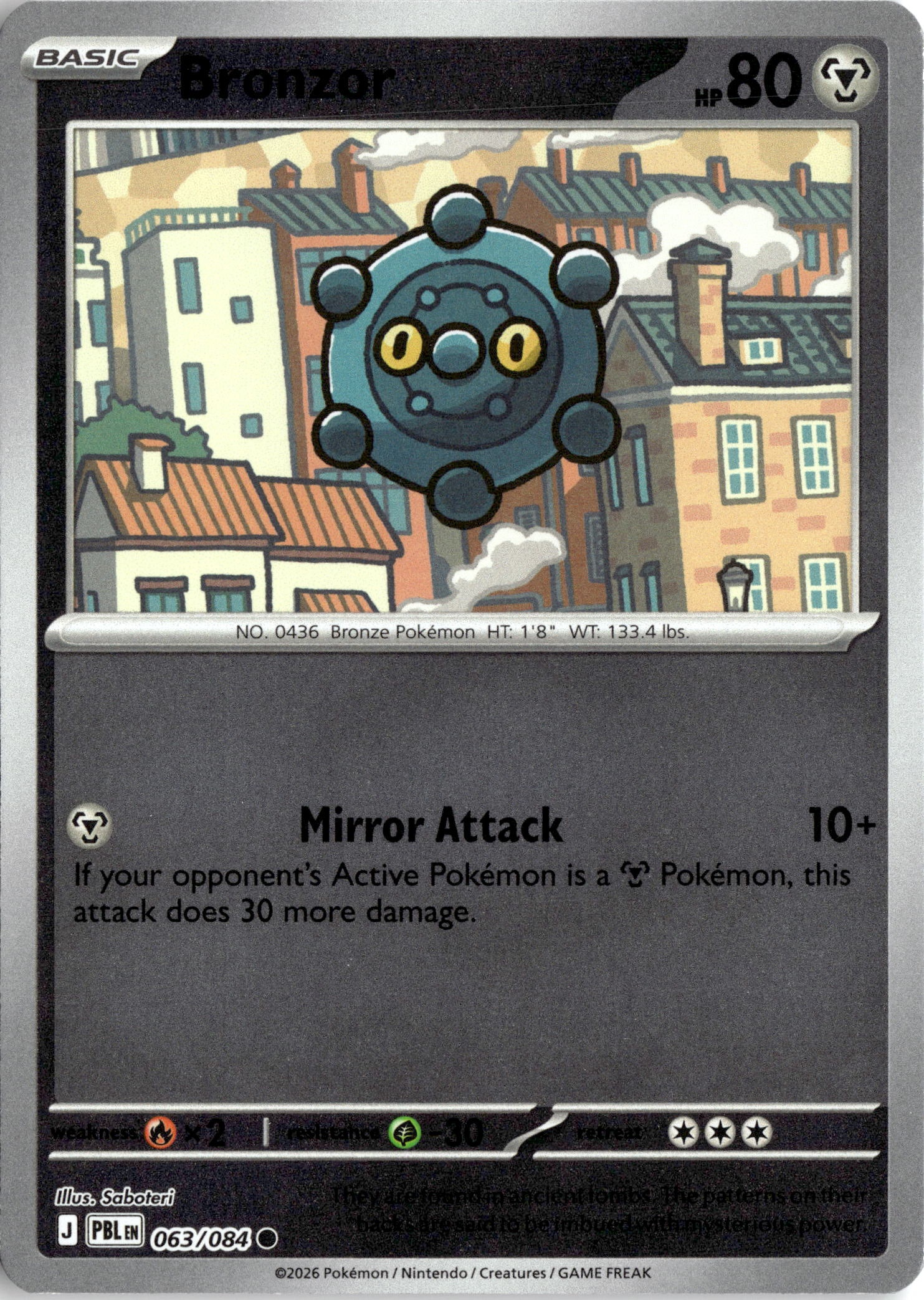 2026 Pokemon Pbl En Bronzor graded slab