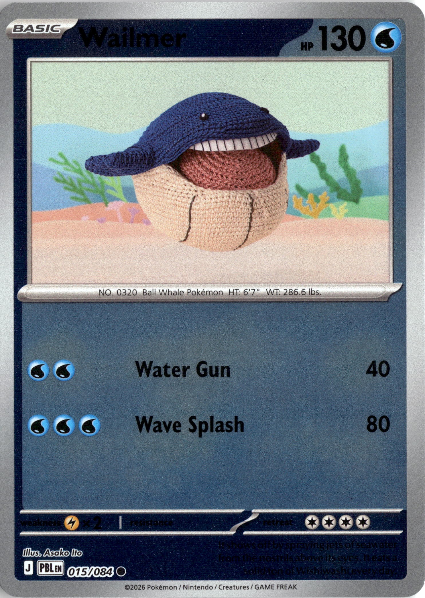 2026 Pokemon Pbl En Wailmer graded slab