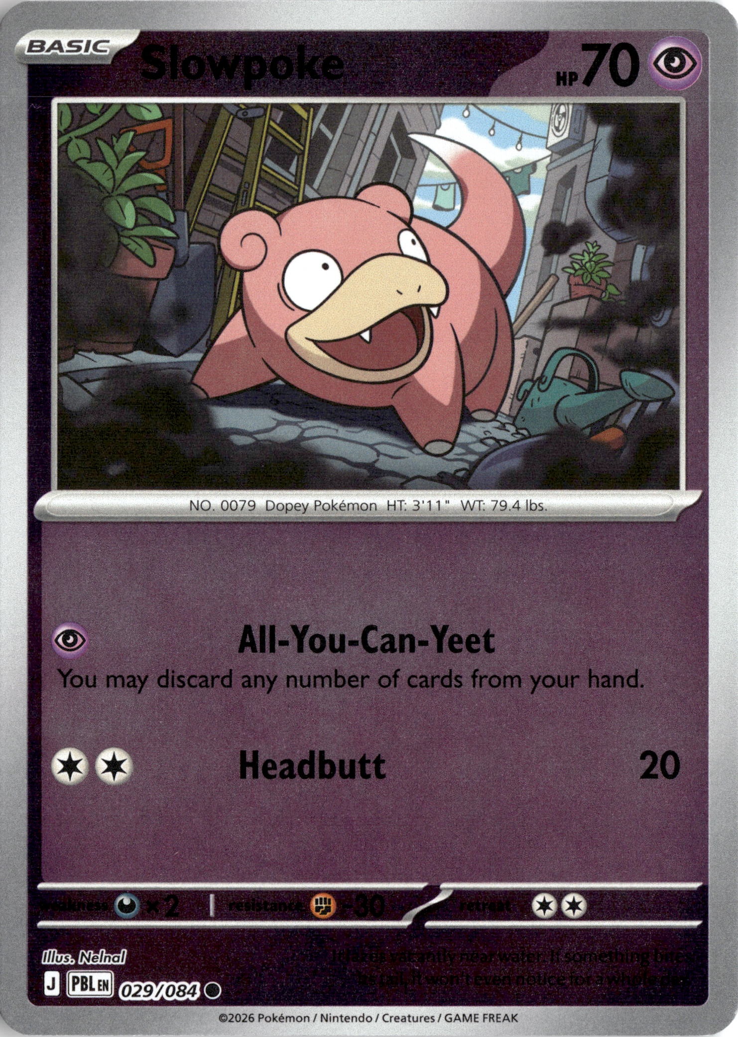 2026 Pokemon Pbl En Slowpoke graded slab