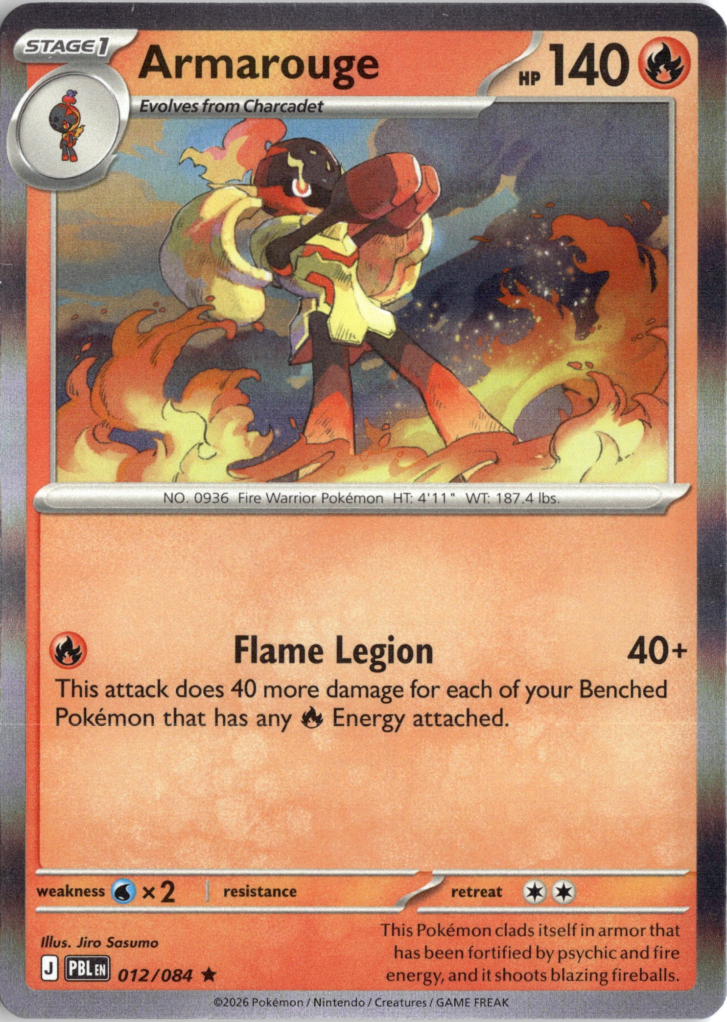 2026 Pokemon Pbl En Armarouge graded slab