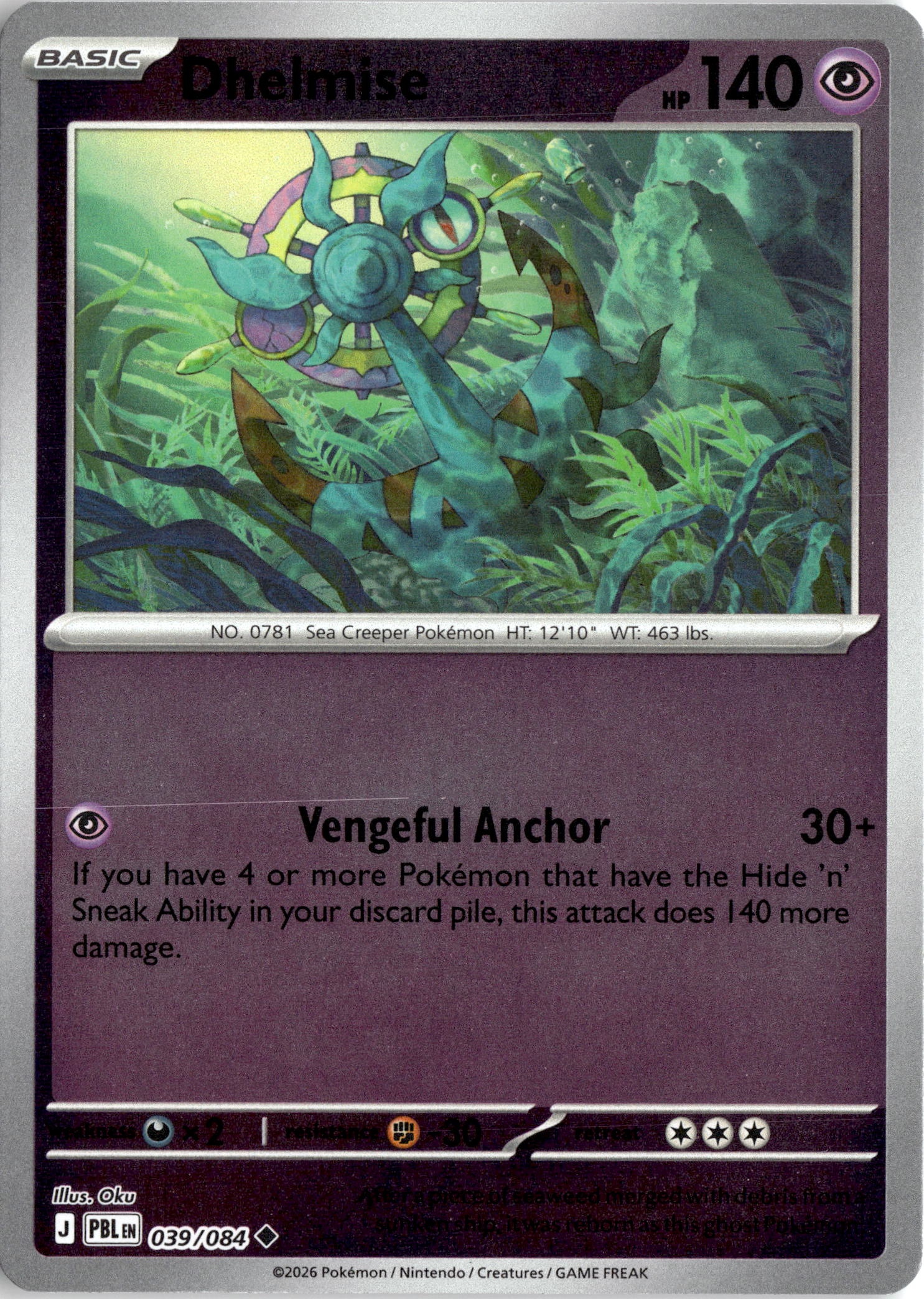 2026 Pokemon Pbl En Dhelmise graded slab