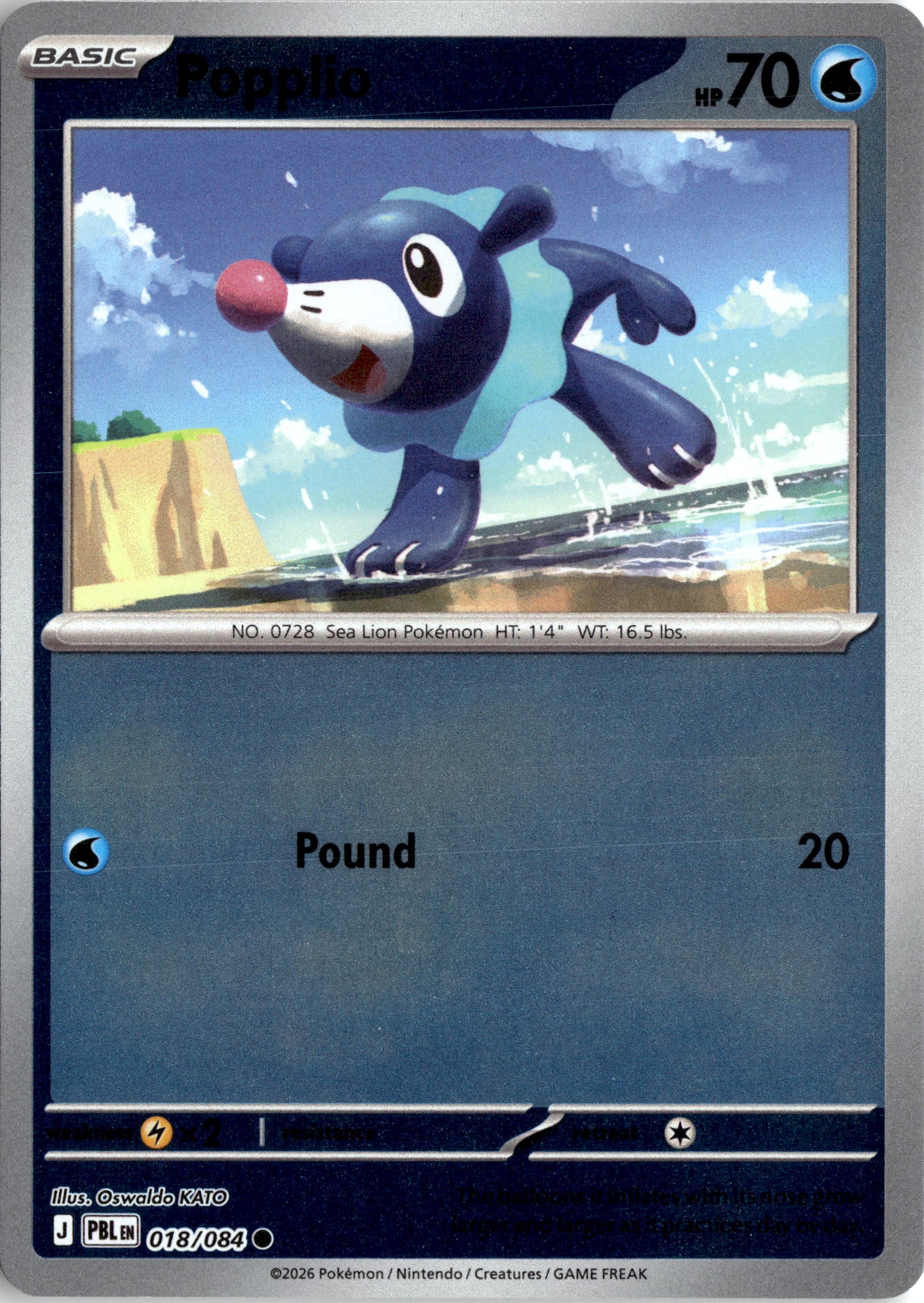 2026 Pokemon Pbl En Popplio graded slab