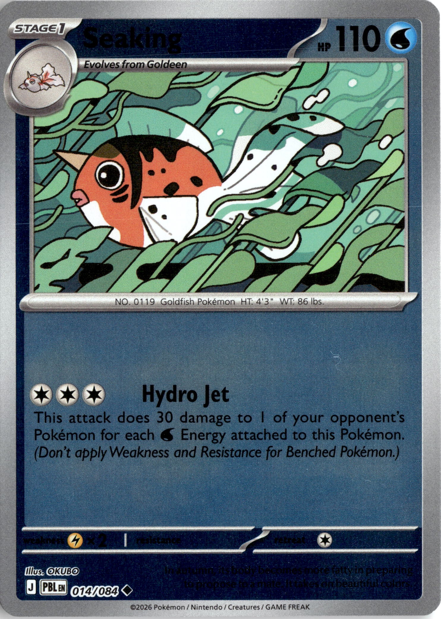2026 Pokemon Pbl En Seaking graded slab