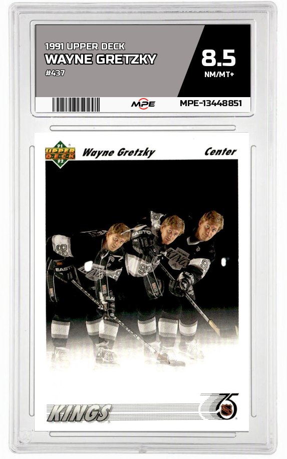 1991 UPPER DECK #437 WAYNE GRETZKY MPE 8.5 NM/MT+ — graded card auctioned from the MPE vault