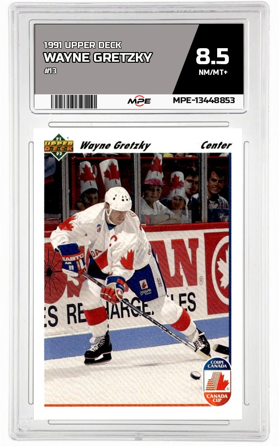 1991 UPPER DECK #13 WAYNE GRETZKY MPE 8.5 NM/MT+ — graded card auctioned from the MPE vault