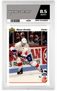 1991 UPPER DECK #13 WAYNE GRETZKY MPE 8.5 NM/MT+ — graded card up for auction