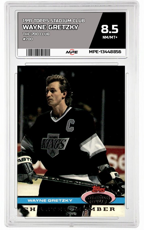 1991 TOPPS STADIUM CLUB THE 700 CLUB #700 WAYNE GRETZKY MPE 8.5 NM/MT+ — graded card auctioned from the MPE vault