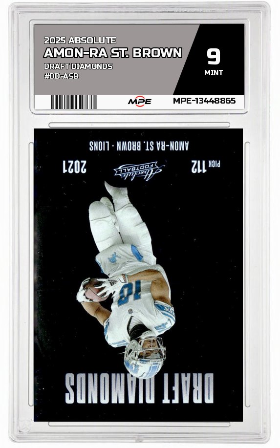 2025 ABSOLUTE DRAFT DIAMONDS #DD-ASB AMON-RA ST. BROWN MPE 9 MINT — graded card auctioned from the MPE vault