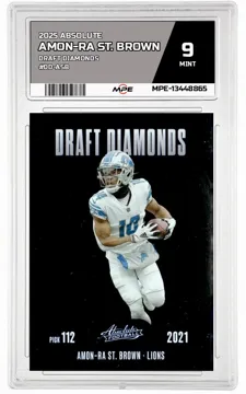 2025 ABSOLUTE DRAFT DIAMONDS #DD-ASB AMON-RA ST. BROWN MPE 9 MINT — graded card up for auction