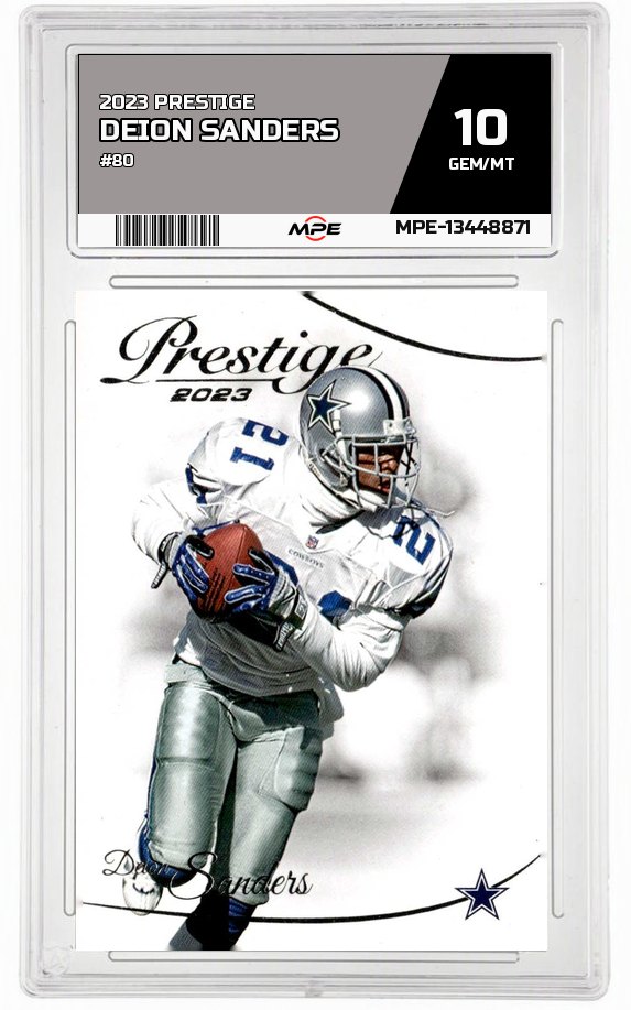 2023 PRESTIGE #80 DEION SANDERS MPE 10 GEM/MT — graded card auctioned from the MPE vault