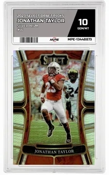 2023 SELECT DRAFT PICKS SILVER PRIZM #46 JONATHAN TAYLOR MPE 10 GEM/MT — graded card up for auction