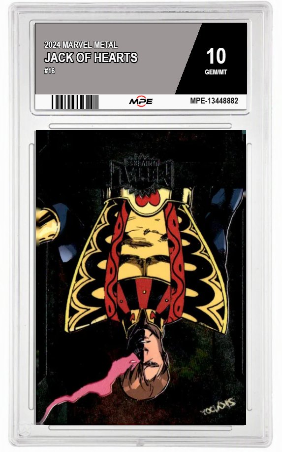 2024 MARVEL METAL #16 JACK OF HEARTS MPE 10 GEM/MT — graded card auctioned from the MPE vault
