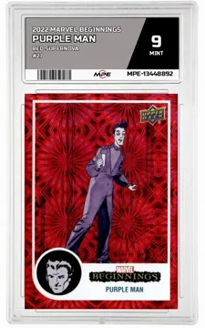 2022 MARVEL BEGINNINGS Red Supernova #27 PURPLE MAN MPE 9 MINT — graded card up for auction