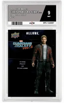 2022 ALLURE MARVEL CHARACTER POSTERS #CP-10 CHRIS PRATT AS STAR-LORD MPE 9 MINT — graded card up for auction