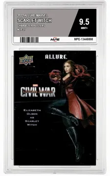 2022 ALLURE MARVEL CHARACTER POSTERS #CP-27 SCARLET WITCH MPE 9.5 MINT+ — graded card up for auction