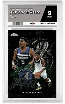 2025 TOPPS CHROME INSTINCT #INS-7 ANTHONY EDWARDS MPE 9 MINT — graded card up for auction