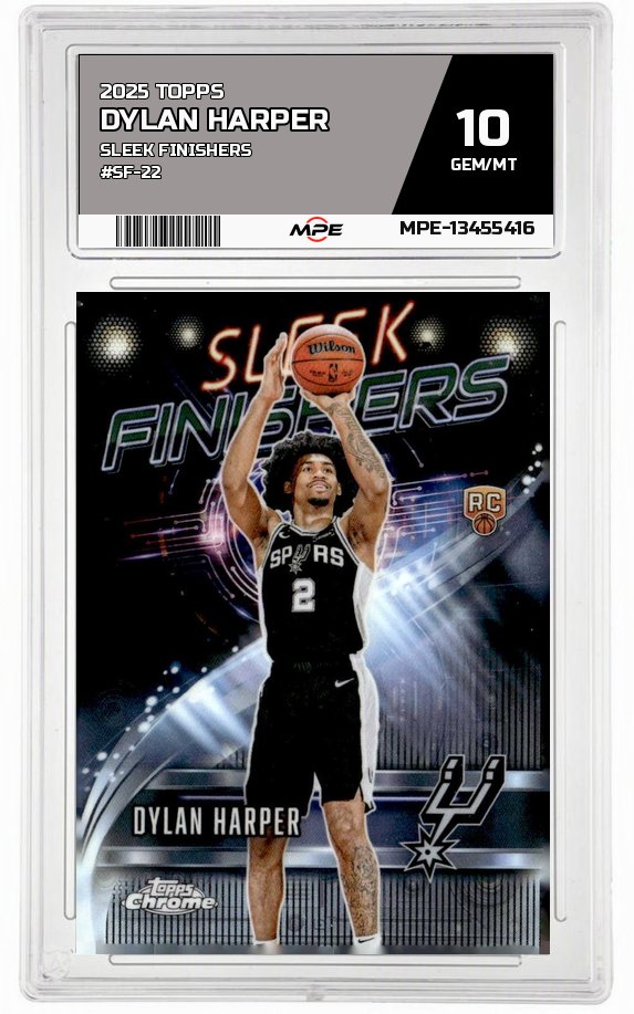 2025 TOPPS SLEEK FINISHERS #SF-22 DYLAN HARPER MPE 10 GEM/MT — graded card auctioned from the MPE vault