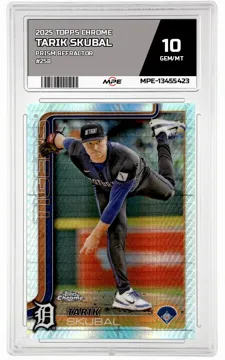2025 TOPPS CHROME PRISM REFRACTOR #258 TARIK SKUBAL MPE 10 GEM/MT — graded card up for auction