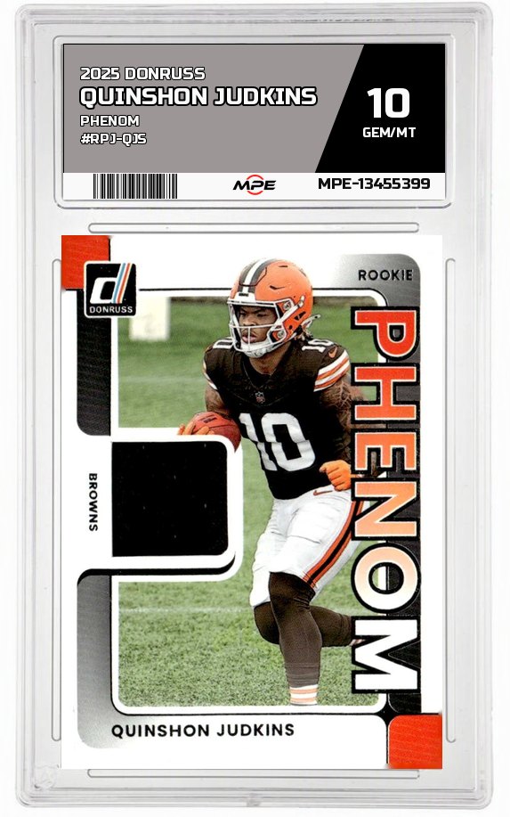 2025 DONRUSS PHENOM #RPJ-QJS QUINSHON JUDKINS MPE 10 GEM/MT — graded card auctioned from the MPE vault