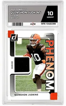 2025 DONRUSS PHENOM #RPJ-QJS QUINSHON JUDKINS MPE 10 GEM/MT — graded card up for auction