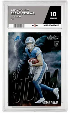 2025 ABSOLUTE BY STORM #5 ISAAC TESLAA MPE 10 GEM/MT — graded card up for auction