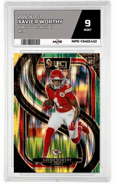 2024 SELECT BLACK & GREEN SHOCK #119 XAVIER WORTHY MPE 9 MINT — graded card up for auction