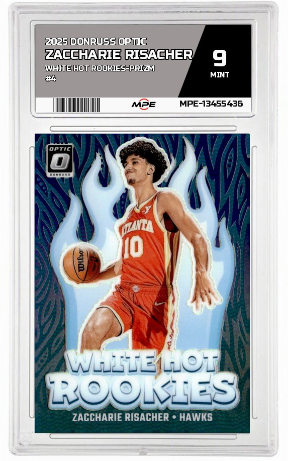 2025 DONRUSS OPTIC WHITE HOT ROOKIES-PRIZM #4 ZACCHARIE RISACHER MPE 9 MINT — graded card auctioned from the MPE vault