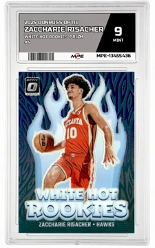 2025 DONRUSS OPTIC WHITE HOT ROOKIES-PRIZM #4 ZACCHARIE RISACHER MPE 9 MINT — graded card up for auction