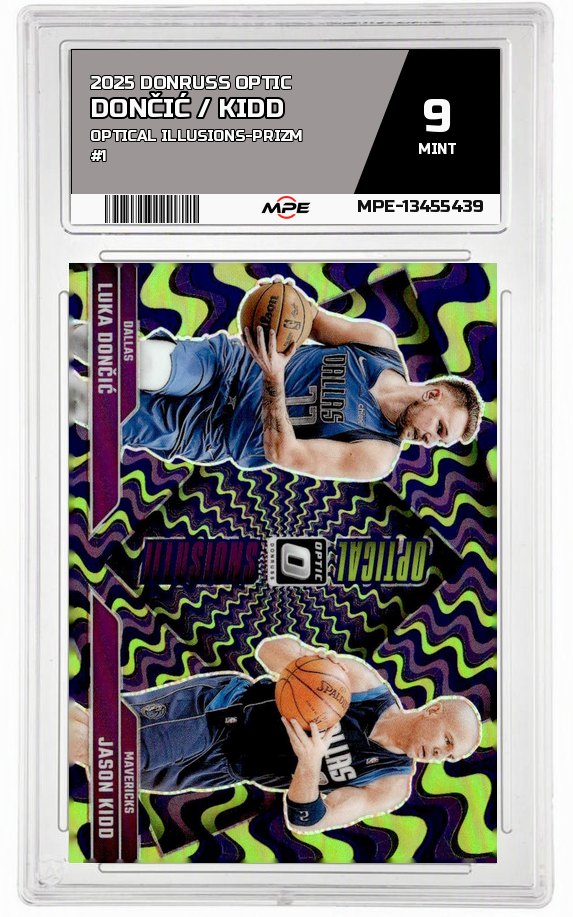 2025 DONRUSS OPTIC OPTICAL ILLUSIONS-PRIZM #1 DONČIĆ / KIDD MPE 9 MINT — graded card auctioned from the MPE vault