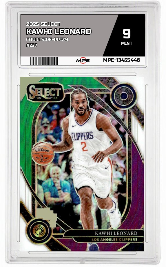 2025 SELECT COURTSIDE-PRIZM #237 KAWHI LEONARD MPE 9 MINT — graded card auctioned from the MPE vault