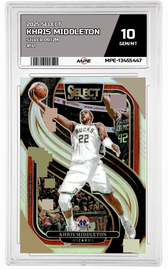 2025 SELECT SILVER PRIZM #161 KHRIS MIDDLETON MPE 10 GEM/MT — graded card auctioned from the MPE vault
