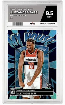 2025 DONRUSS OPTIC MY HOUSE-PRIZM #9 ALEXANDRE SARR MPE 9.5 MINT+ — graded card up for auction