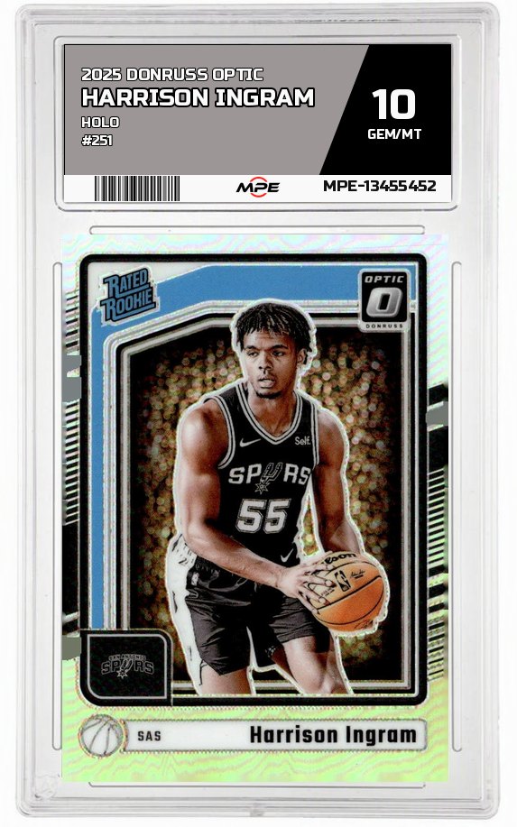 2025 DONRUSS OPTIC HOLO #251 HARRISON INGRAM MPE 10 GEM/MT — graded card auctioned from the MPE vault