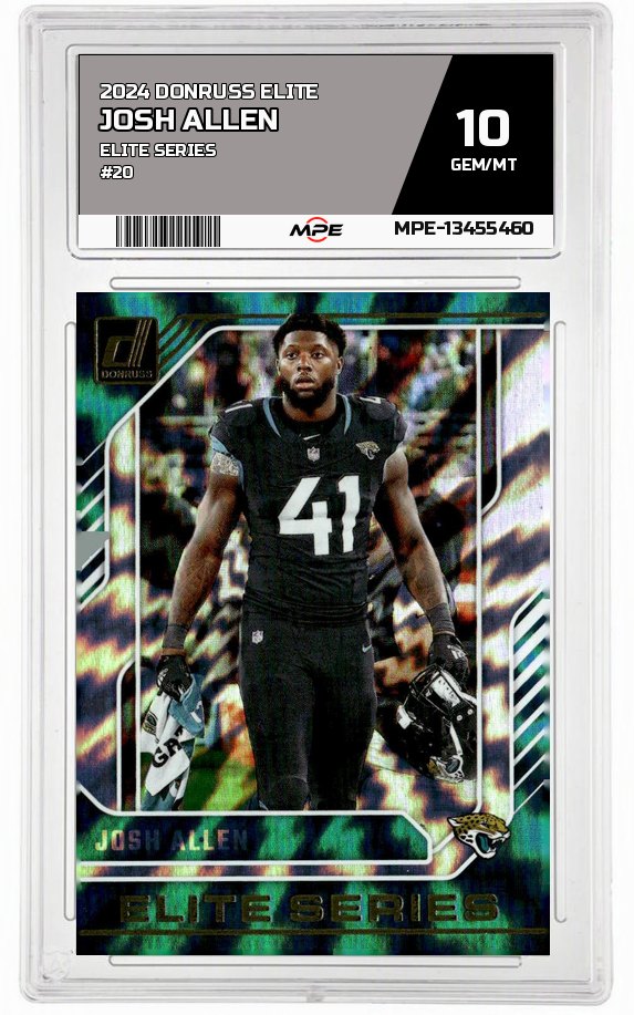 2024 DONRUSS ELITE ELITE SERIES #20 JOSH ALLEN MPE 10 GEM/MT — graded card auctioned from the MPE vault
