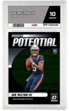 2024 DONRUSS OPTIC HIDDEN POTENTIAL #1 JOE MILTON III MPE 10 GEM/MT — graded card up for auction