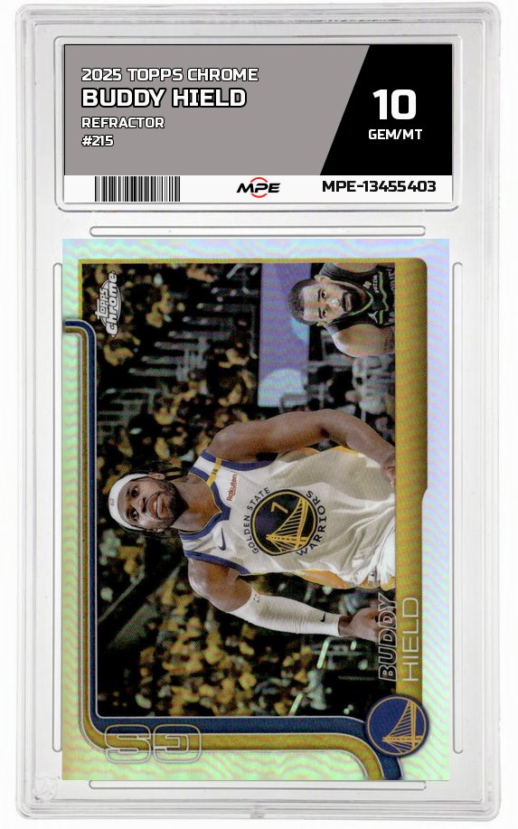 2025 TOPPS CHROME REFRACTOR #215 BUDDY HIELD MPE 10 GEM/MT — graded card auctioned from the MPE vault