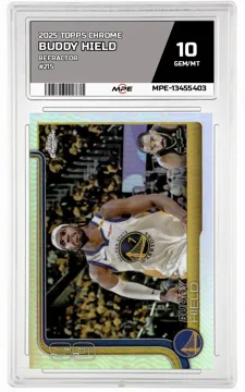 2025 TOPPS CHROME REFRACTOR #215 BUDDY HIELD MPE 10 GEM/MT — graded card up for auction