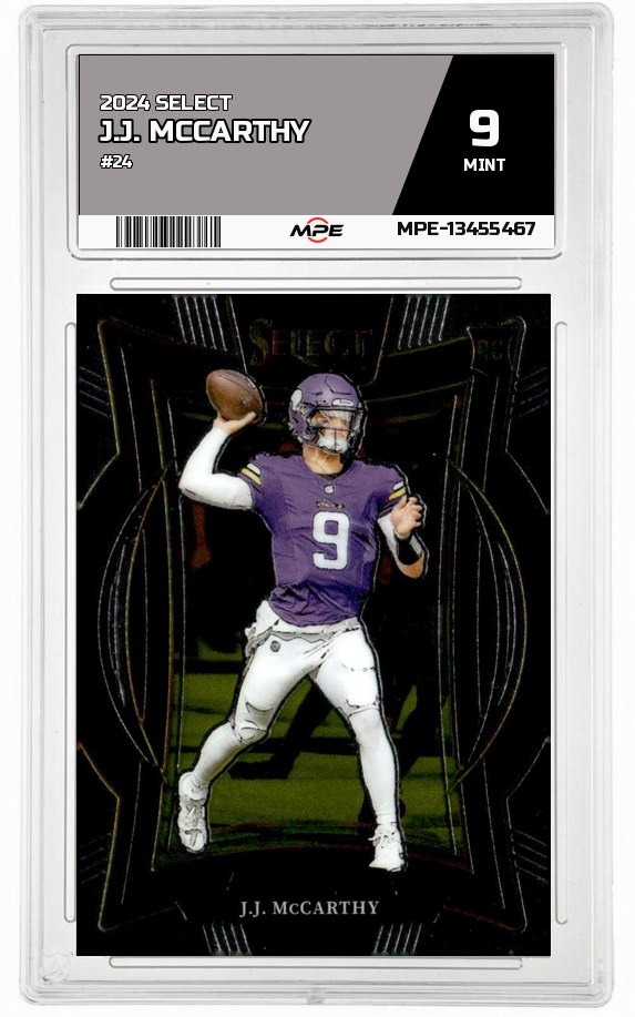 2024 SELECT #24 J.J. MCCARTHY MPE 9 MINT — graded card auctioned from the MPE vault