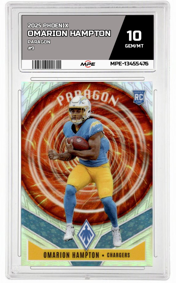 2025 PHOENIX PARAGON #9 OMARION HAMPTON MPE 10 GEM/MT — graded card auctioned from the MPE vault