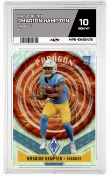 2025 PHOENIX PARAGON #9 OMARION HAMPTON MPE 10 GEM/MT — graded card up for auction