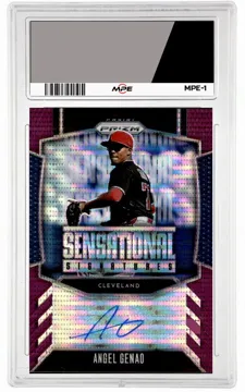 ANGEL GENAO — 2026 PRIZM SENS. SIGNATURES-PURPLE PULSAR /25 MINT — graded card up for auction