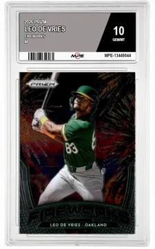 2026 PRIZM FIREWORKS #8 LEO DE VRIES MPE 10 GEM/MT — graded card up for auction