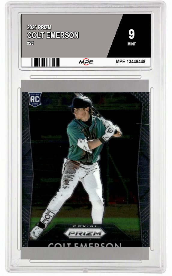2026 PRIZM #25 COLT EMERSON MPE 9 MINT — graded card auctioned from the MPE vault
