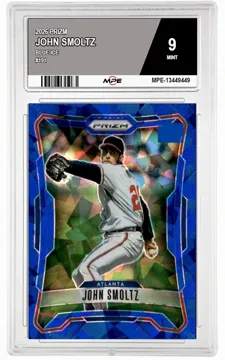 2026 PRIZM BLUE ICE #191 JOHN SMOLTZ MPE 9 MINT — graded card up for auction